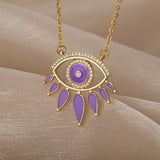 Colorful Evil Eye Pendant Necklace - Panacea Designs