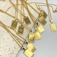 Gold Tarot Card Necklace - Panacea Designs