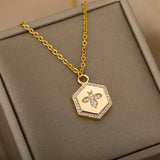 Hexagon Bee Necklace - Panacea Designs