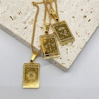 Gold Tarot Card Necklace - Panacea Designs