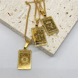 Gold Tarot Card Necklace - Panacea Designs